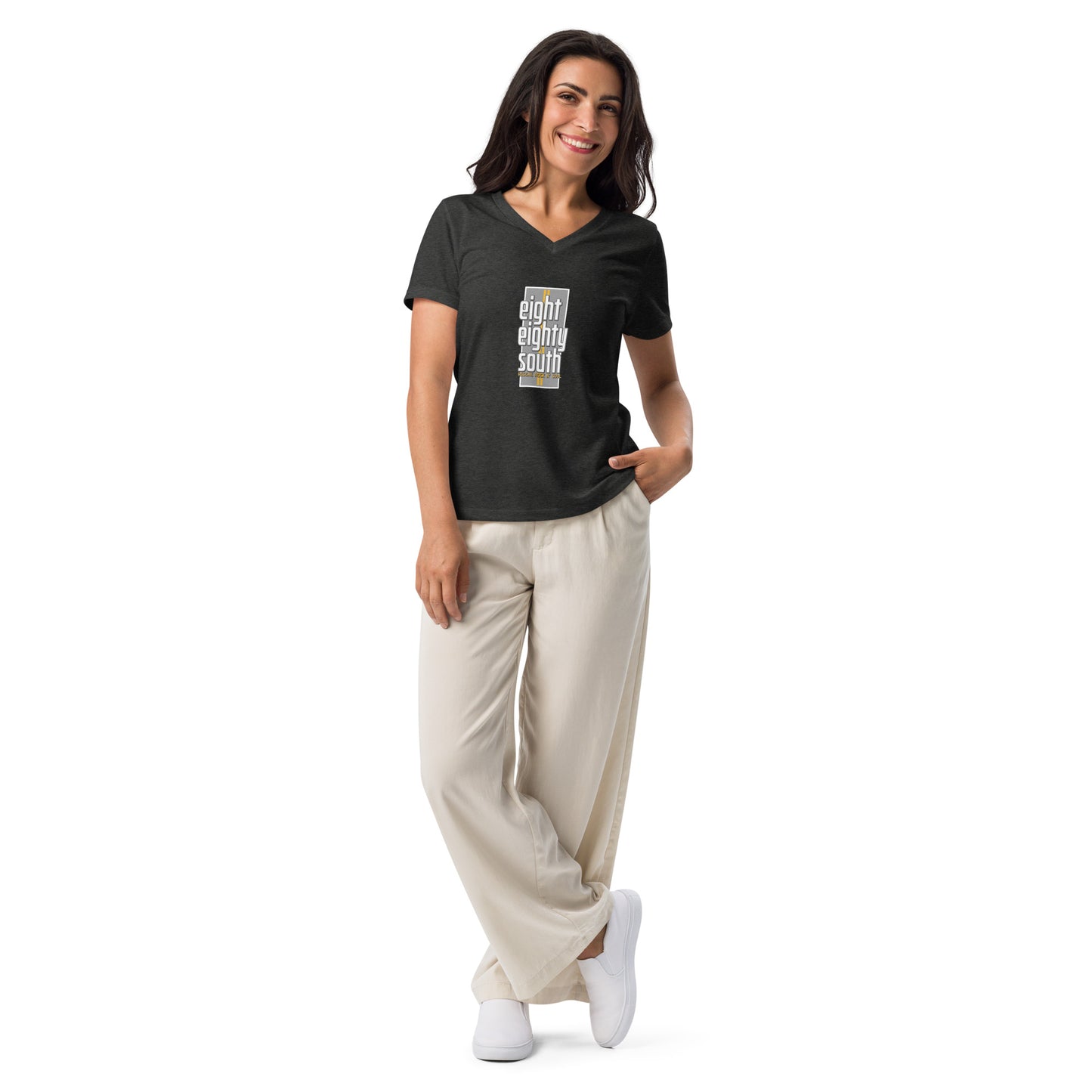 880 South - Road Insignia - Women’s relaxed v-neck t-shirt