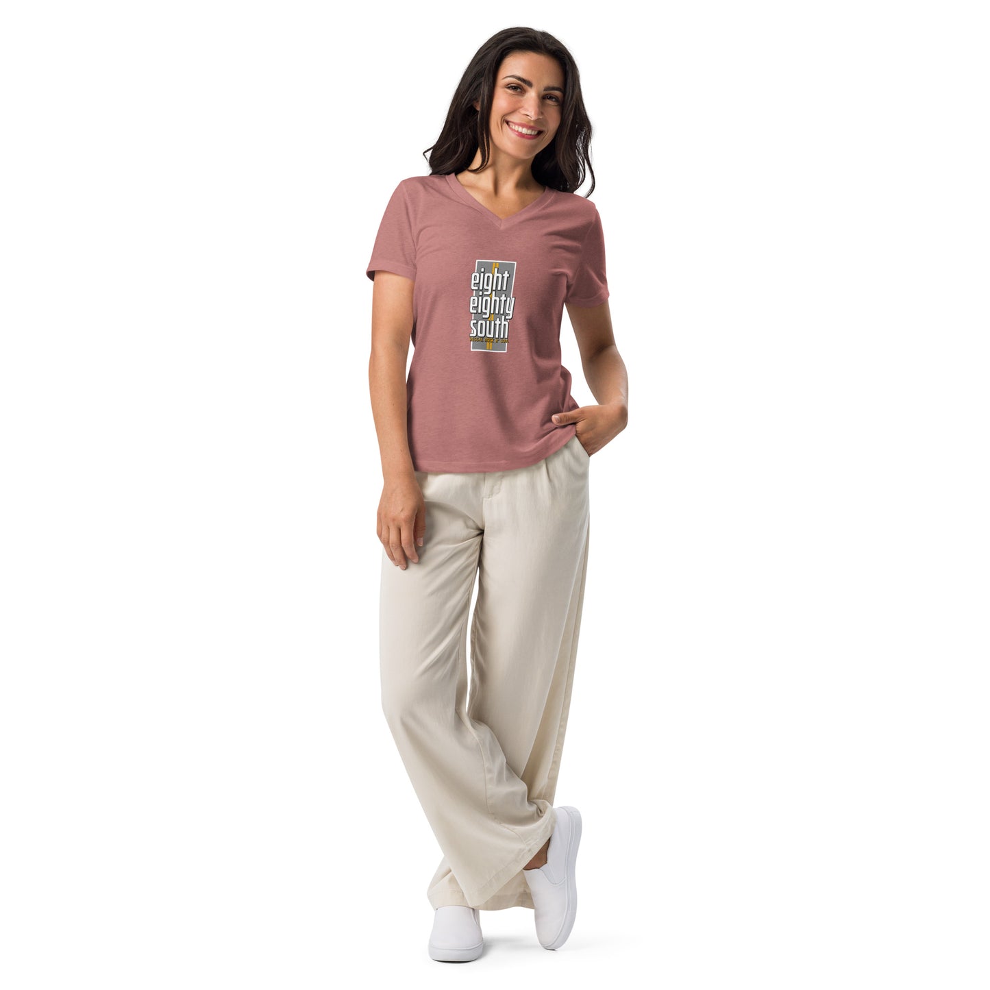 880 South - Road Insignia - Women’s relaxed v-neck t-shirt