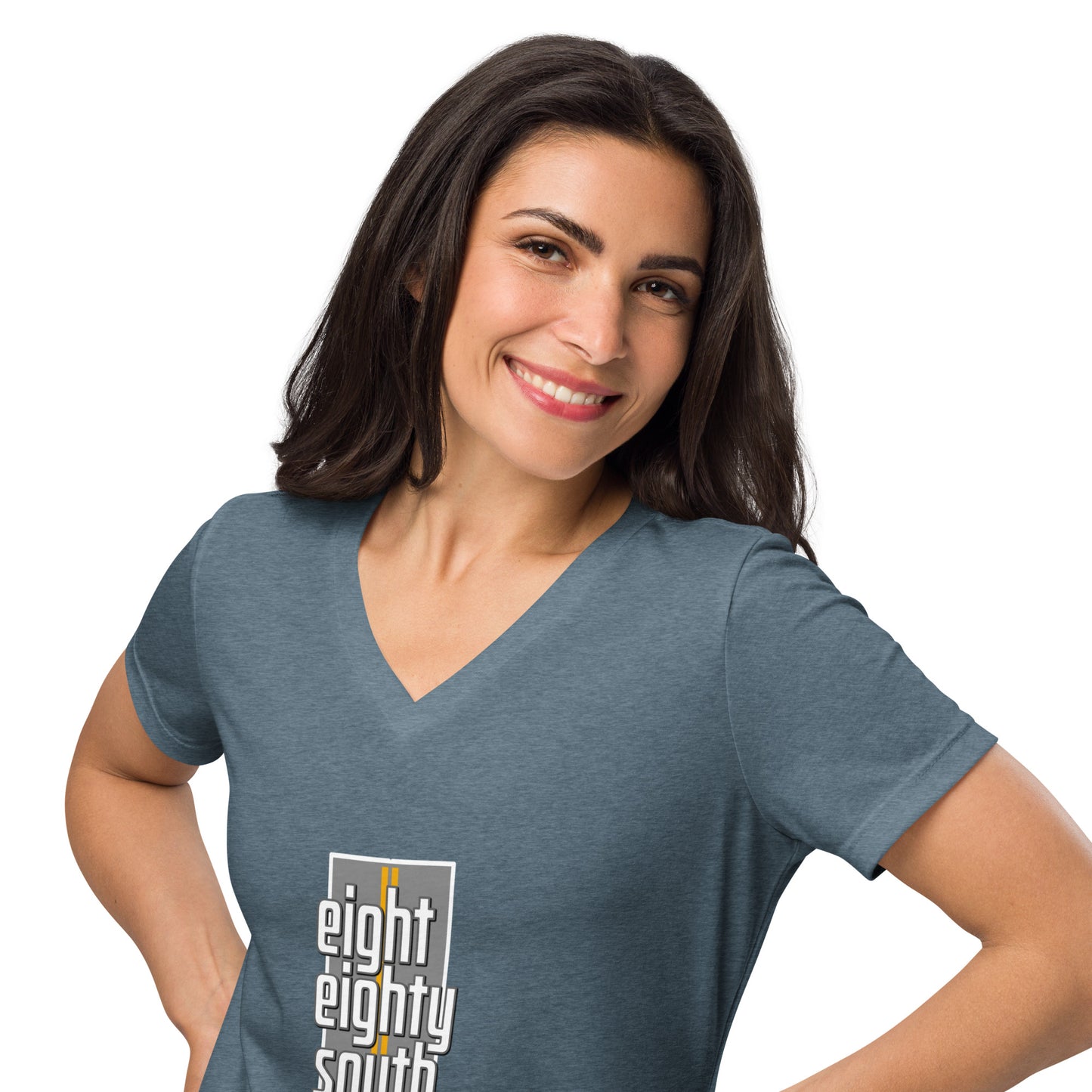 880 South - Road Insignia - Women’s relaxed v-neck t-shirt