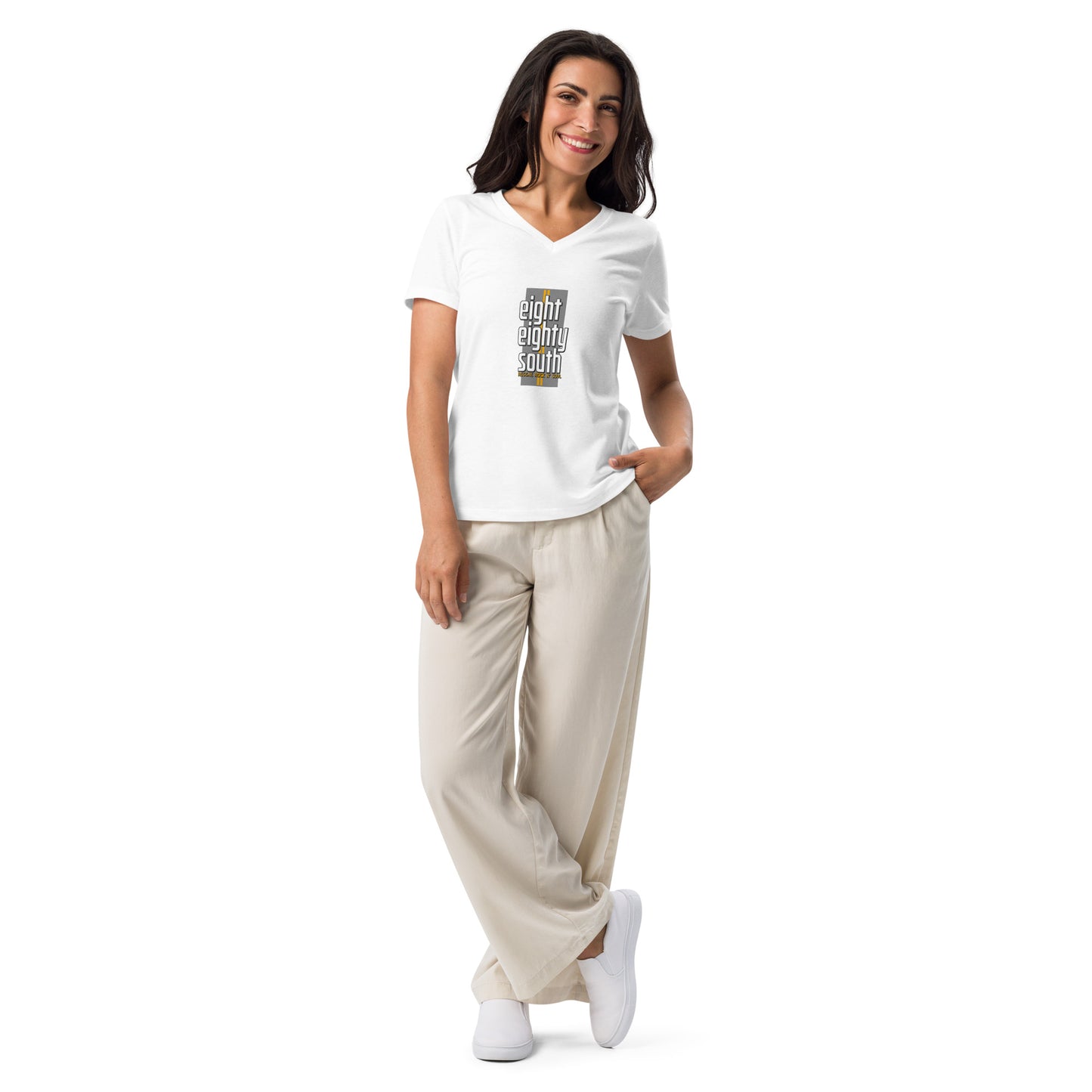 880 South - Road Insignia - Women’s relaxed v-neck t-shirt